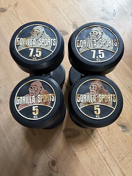 Gorilla Sports hantlar 5 kg och 7,5 kg