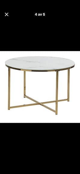 Soffbord Härdat glas Marmor/ Guld helt ny