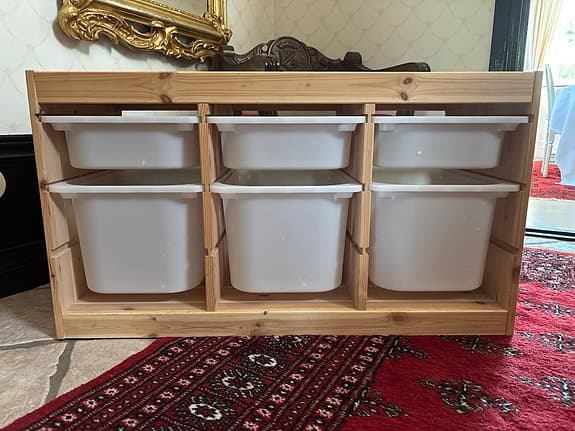 Ikea Trofast förvaring med 6 plastbackar