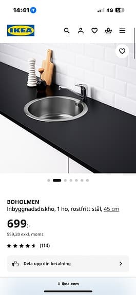 Ho till utekök IKEA Boholmen rund 45 cm