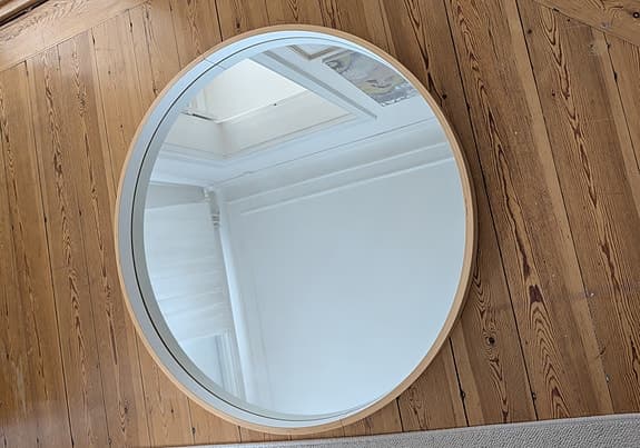IKEA ÅNES rund spegel med träram