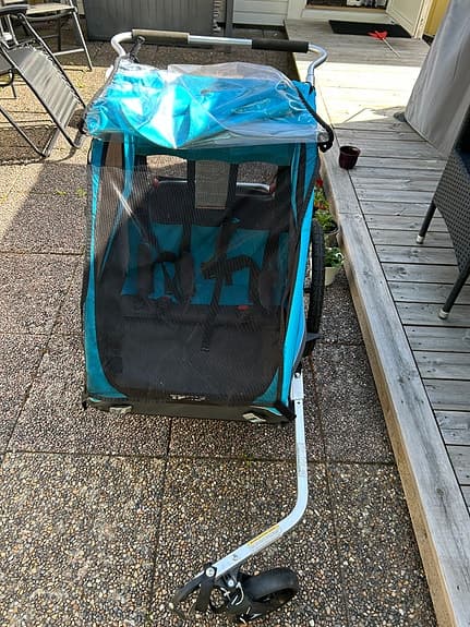 Thule cykelvagn/blivagn blå för 2 barn