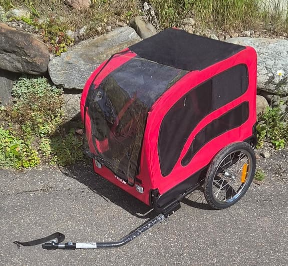 Vevor cykelvagn / cykelkärra för hund röd