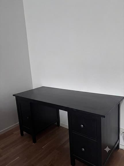Ikea Hemnes Skrivbord svart med förvaring