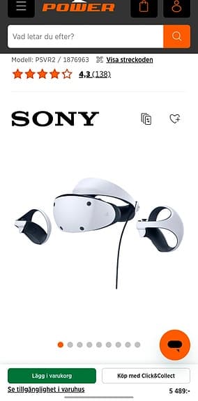 Sony PlayStation VR2 VR-headset vit
