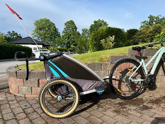 Thule Lite 2 cykelvagn turkos