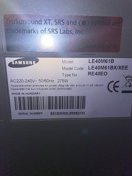 Samsung LE40M61B TV 40 tum svart