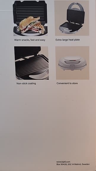 Sandwich Maker, Kjell & Company, Helt Ny!