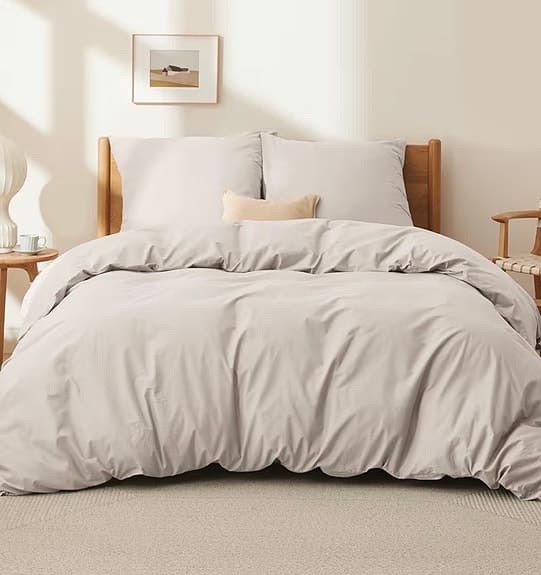 Nytt bäddset 200×200 i 100 % bomull – Beige, OEKO-TEX