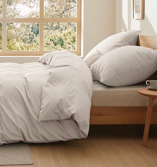 Nytt bäddset 200×200 i 100 % bomull – Beige, OEKO-TEX