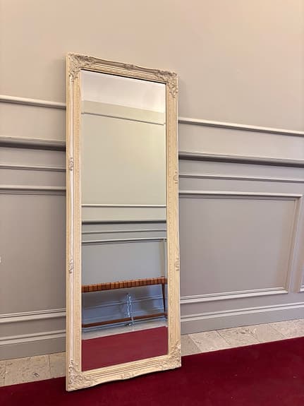 Stor helfigursspegel i barockstil (Antikvit ram, 160 cm)