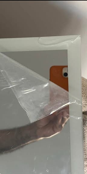 Badrumsspegel med LED-belysning vit ram