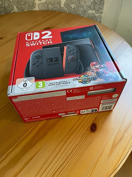 Nintendo Switch 2 spelkonsol Mario Kart World bundle helt nytt oöppnat