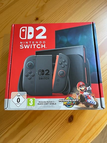 Nintendo Switch 2 spelkonsol Mario Kart World bundle helt nytt oöppnat