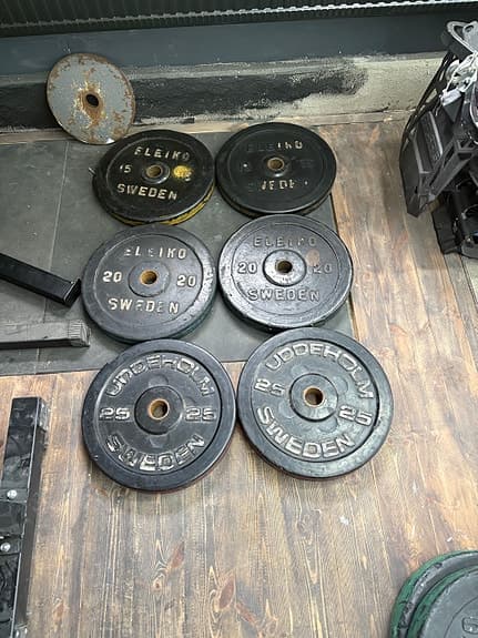 Viktskivor Eleiko och Uddeholm 25kg 20kg 15kg