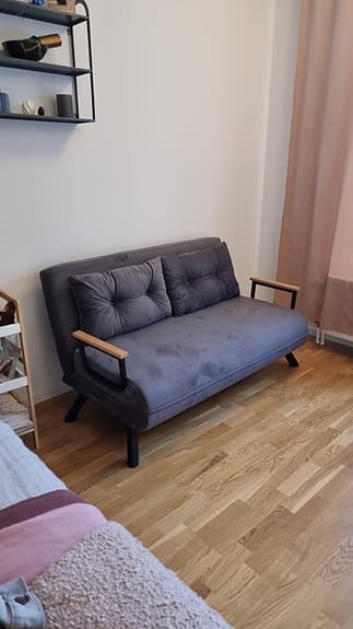 Bäddsoffa 2-sits grå