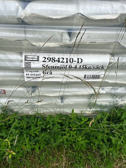 Benders stenmjöl 0–4 mm 15 kg grå