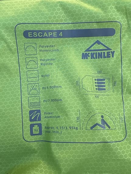 4-mannatält tält Mckinley Escape 4