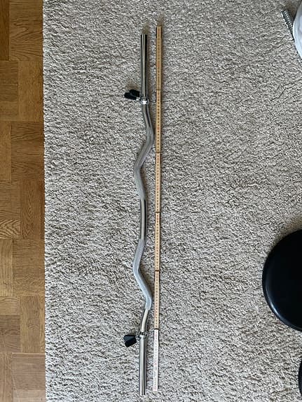 Curlstång 25 mm med klämmor.