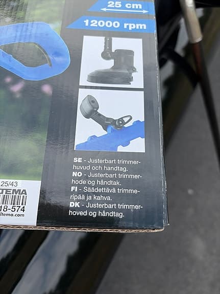 Grästrimmer 380W med justerbart trimmerhuvud