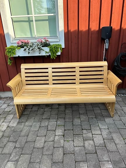 Träbänk utomhus 3-sits natur Albin i Hyssna ab