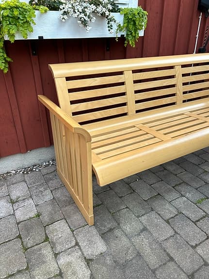 Träbänk utomhus 3-sits natur Albin i Hyssna ab