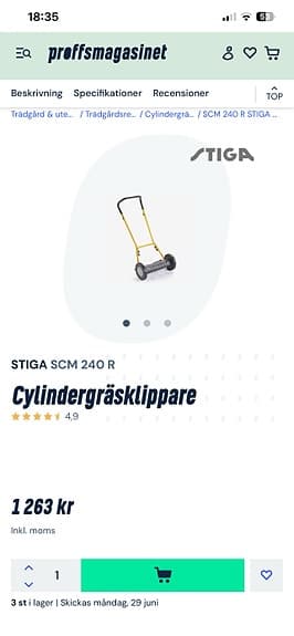 Stiga SCM 240 R cylindergräsklippare manuell