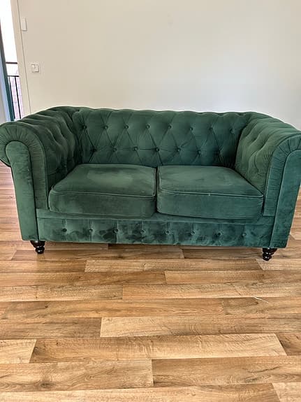 Grön Chesterfield soffa - Som Ny