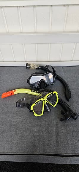 Pro Scuba snorkelset vuxen och barn svart/gul