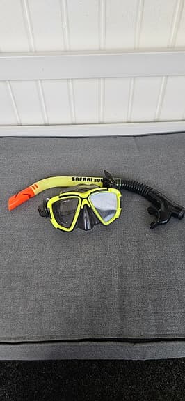 Pro Scuba snorkelset vuxen och barn svart/gul