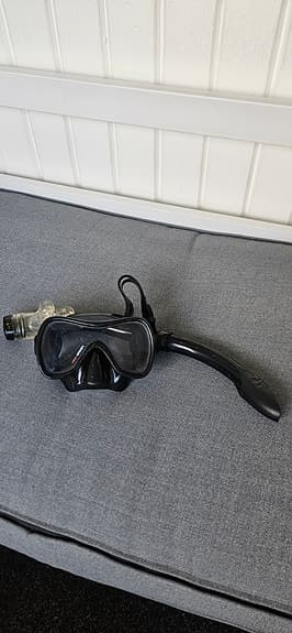 Pro Scuba snorkelset vuxen och barn svart/gul