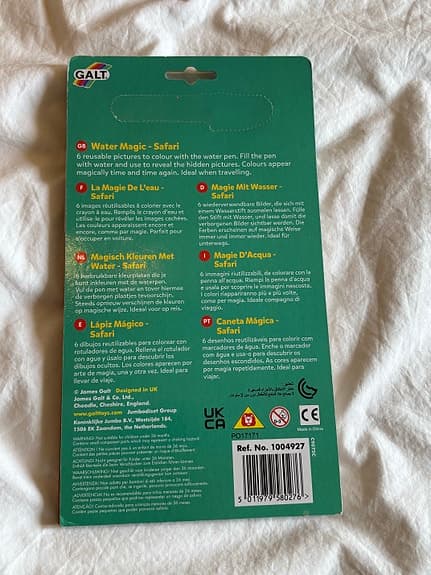 GALT Water Magic Safari – återanvändbar målarbok med vattenpenna (ny)