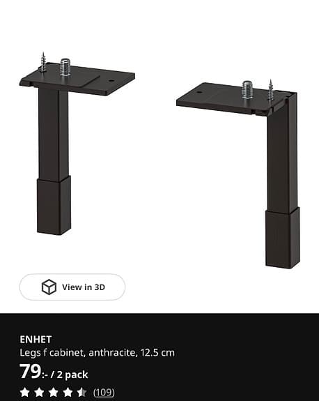 ENHET Leg unopened x2 boxes, 4 legs in total