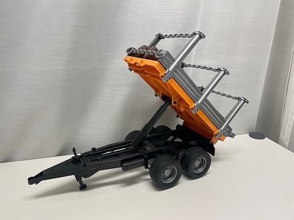 Leksakssläp timmervagn orange/grå
