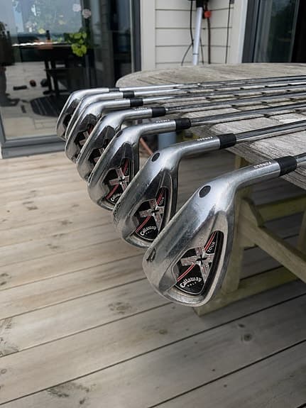 Golfklubbor set järn 4–P, trä 3 och 5 samt driver