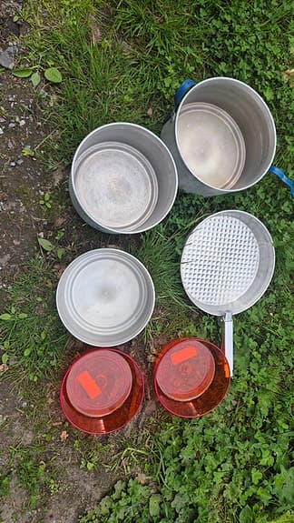 Retro kastrullset passandes tex Trangiakök
