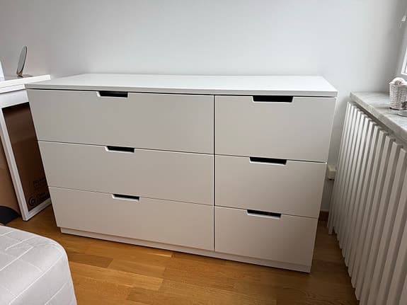 NORDLI byrå med 6 lådor, vit, 120x76 cm - IKEA