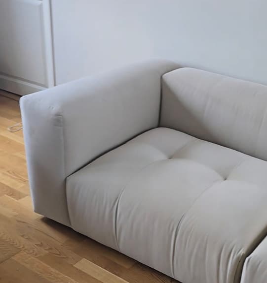 LAYERED 3-SITS MODULSOFFA, BONE WHITE - VELVET