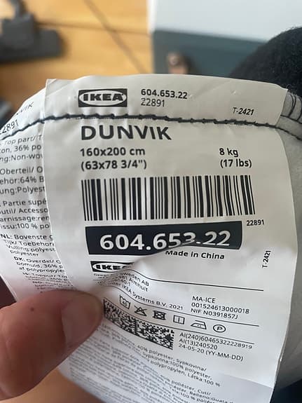 Dunvik klädsel till kontinentalsäng 160 cm – blå.