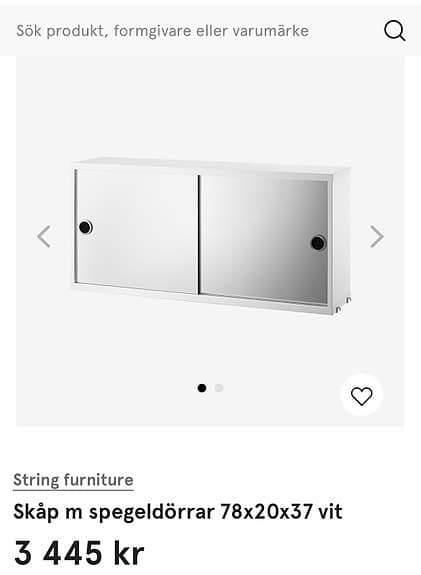 Skåp från String med spegeldörrar