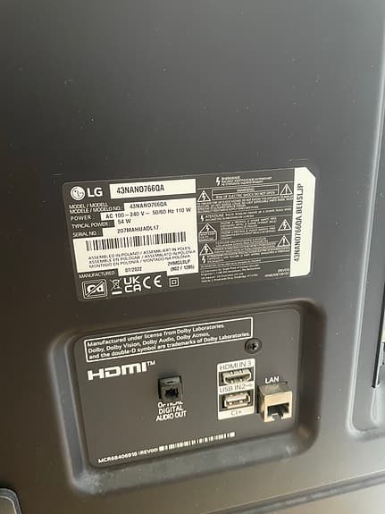 LG NanoCell smart TV 43”