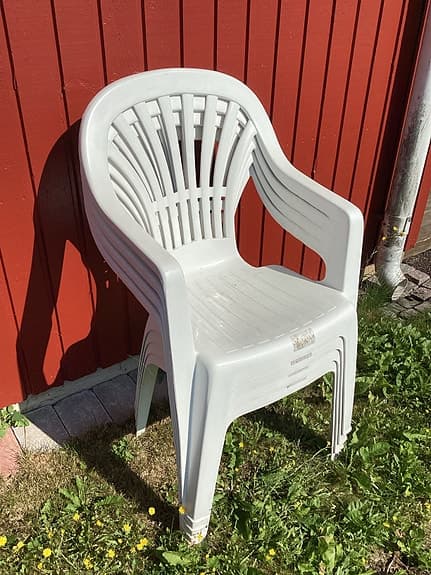 Vit plaststol trädgårdsstol 4 st