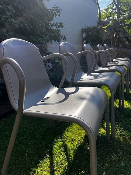 8 st IKEA TUNHOLMEN trädgårdsstolar – grå aluminium