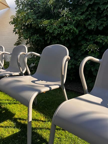 8 st IKEA TUNHOLMEN trädgårdsstolar – grå aluminium