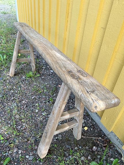 Vintage Träbänk/Pall