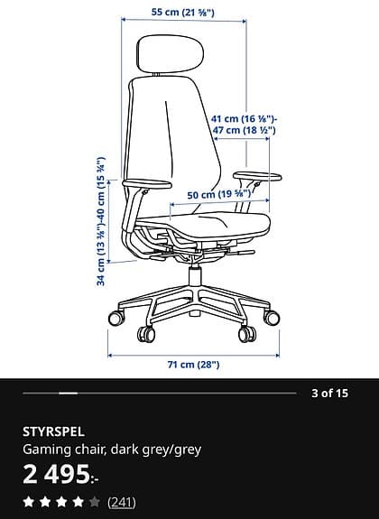 Styrspel IKEA stol
