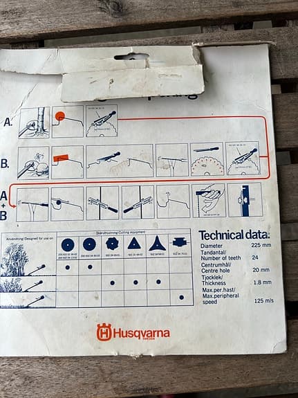 Husqvarna Maxi 225 röjsågsklingor och trimmerblad