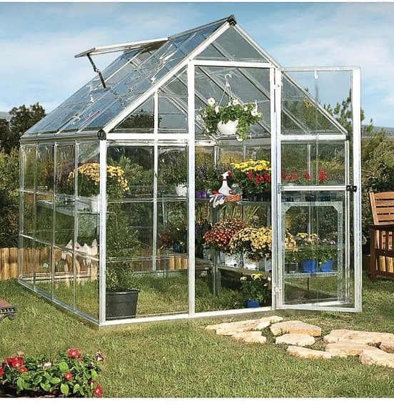 Växthus med odlingslådor och hyllor - 4,5 m² 248x185x209 cm