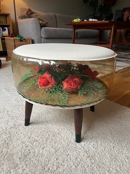 Ovanlig sittpuff 50 tal mid century