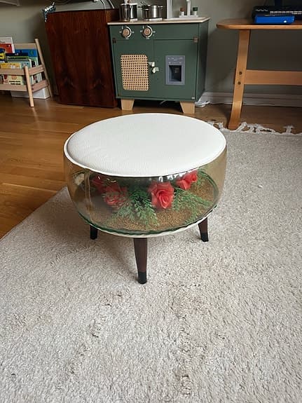 Ovanlig sittpuff 50 tal mid century